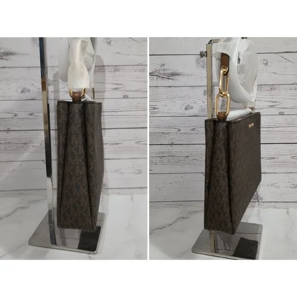 MICHAEL Michael Kors Trisha Medium Logo Crossbody Bag BROWN - Picture 7 of 9